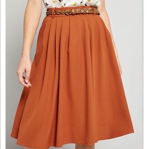 Orange skirt with belt